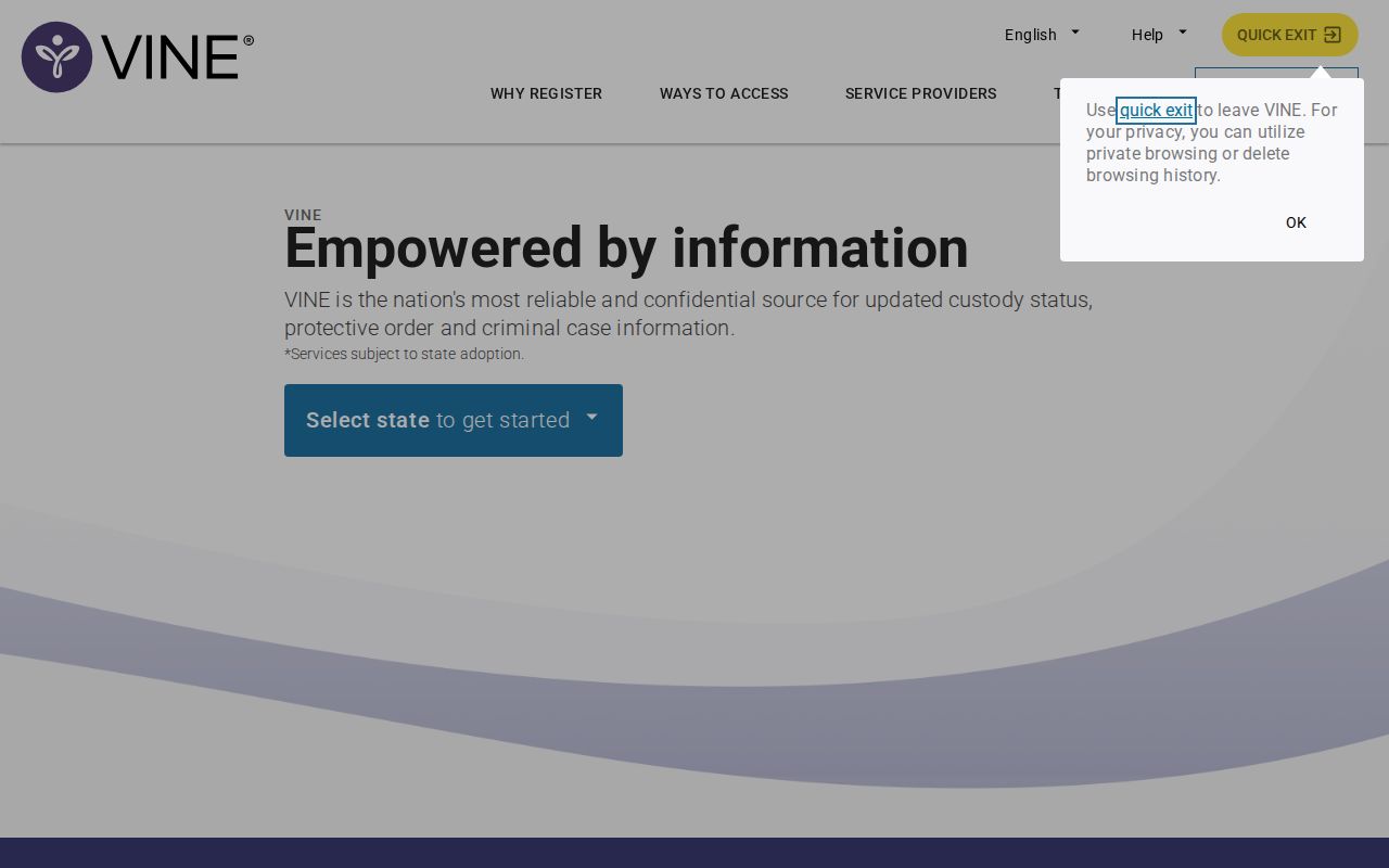 Grayson County VINELink inmate search screen for Kentucky release status